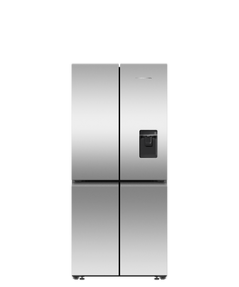 Freestanding Quad Door Refrigerator Freezer, 79cm, 498L, Ice & Water