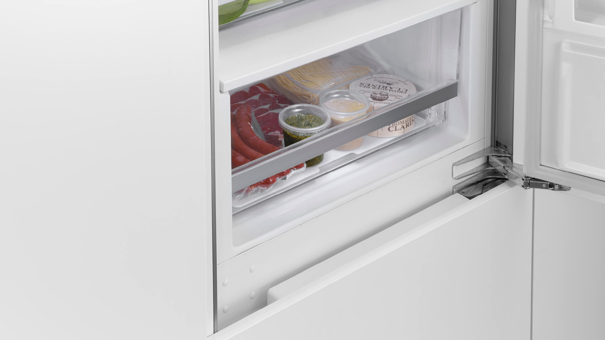 White Siemens Fridge Freezer Compartment Door/Ice Box Front Panel 