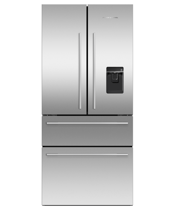 Freestanding French Door Refrigerator Freezer, 79cm, 394L, Ice & Water, pdp