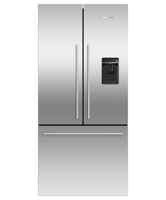 Freestanding French Door Refrigerator Freezer, 790mm, 487L, Ice & Water, pdp