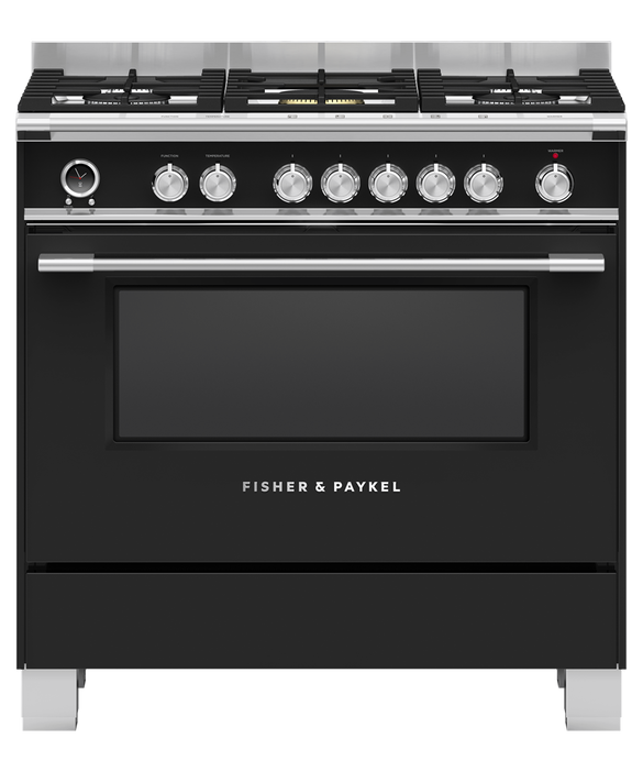 Freestanding Cooker, Dual Fuel, 90cm, 5 Burners, Self-cleaning | Fisher   Paykel Australia