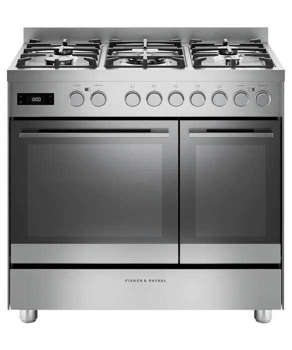 90cm Series 7 Contemporary Dual Fuel 5 Burner Freestanding Cooker, pdp