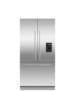 嵌入式法式冷藏冷冻冰箱，90cm，自动制冰和冰水