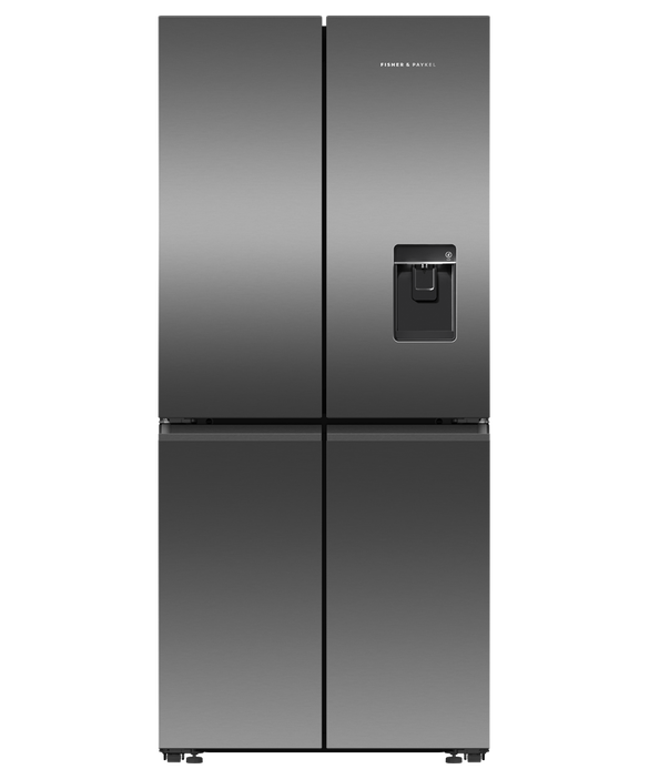 Freestanding Quad Door Refrigerator Freezer, 79cm, 498L, Ice & Water, pdp