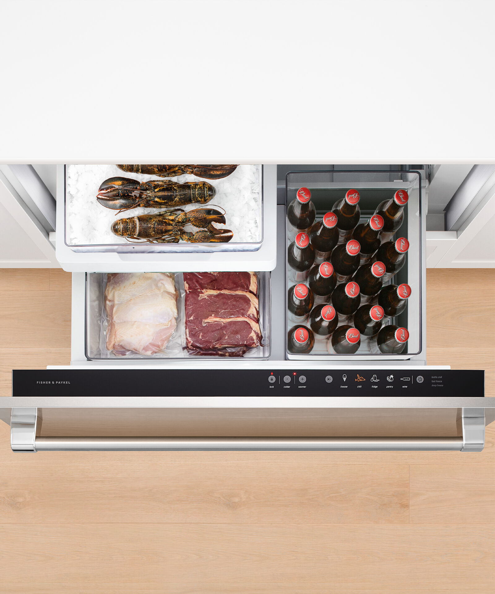 Fisher and paykel fridge wine sale rack