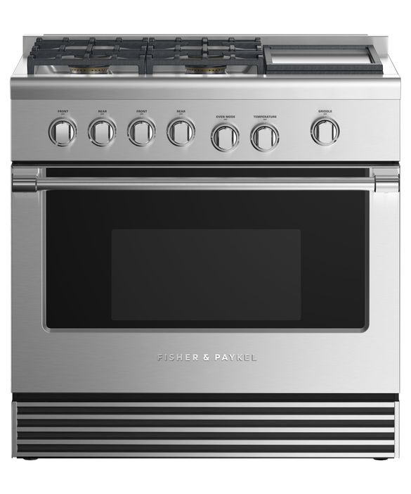 Dual Fuel Range, 36", 4 Burners with Griddle, pdp