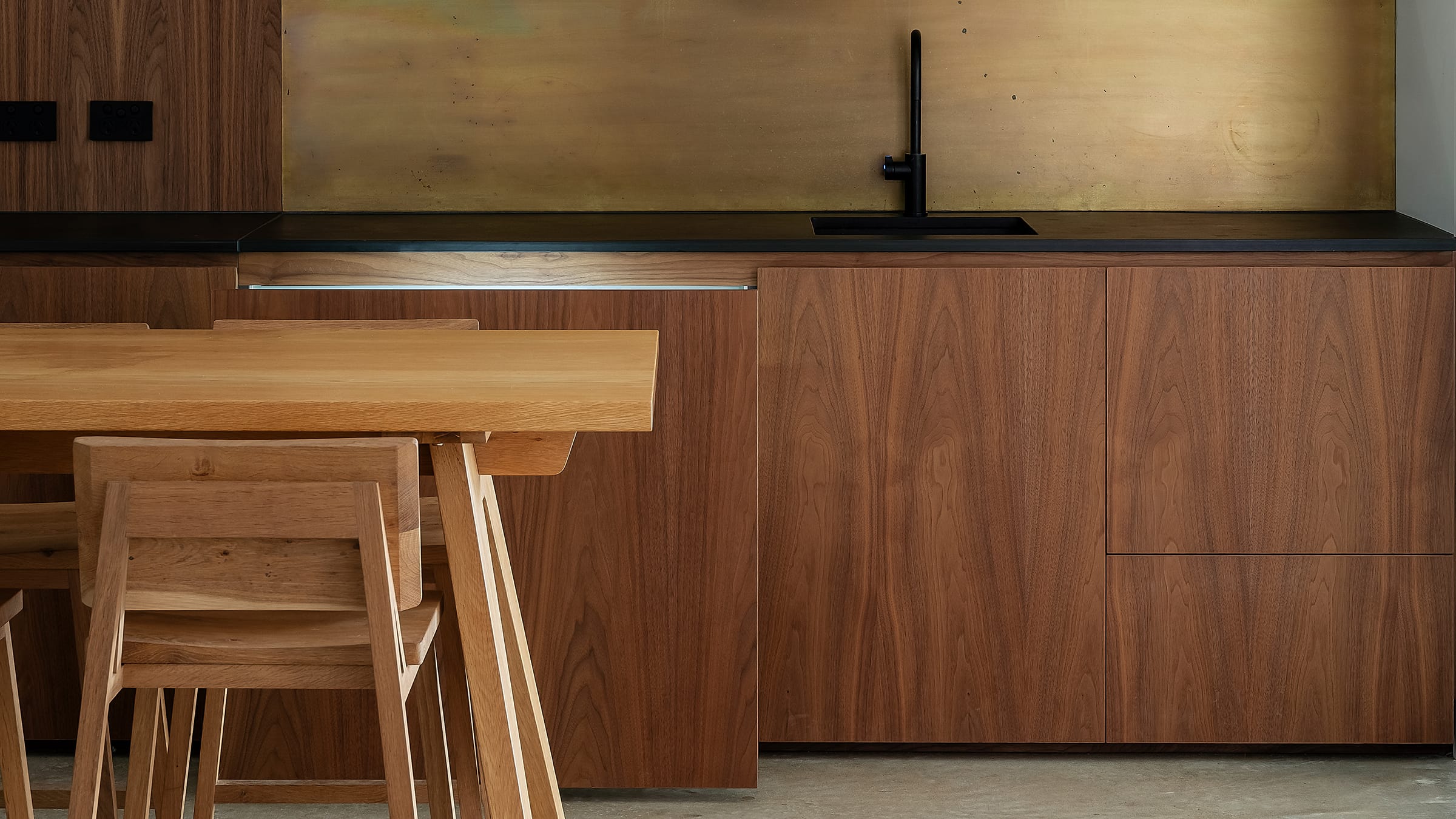 Wood detail in the office kitchen