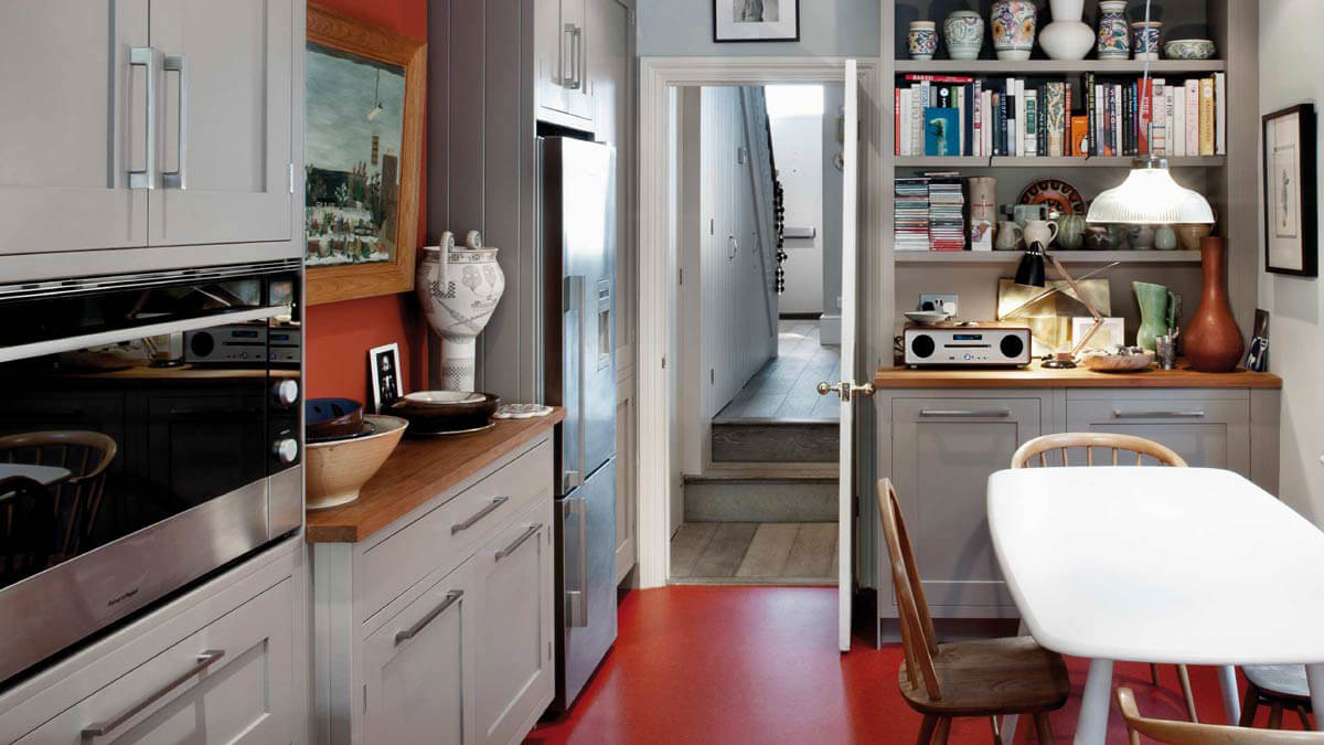 Built-in Oven featured in Peter Gordon's Kitchen at Victorian terrace house.