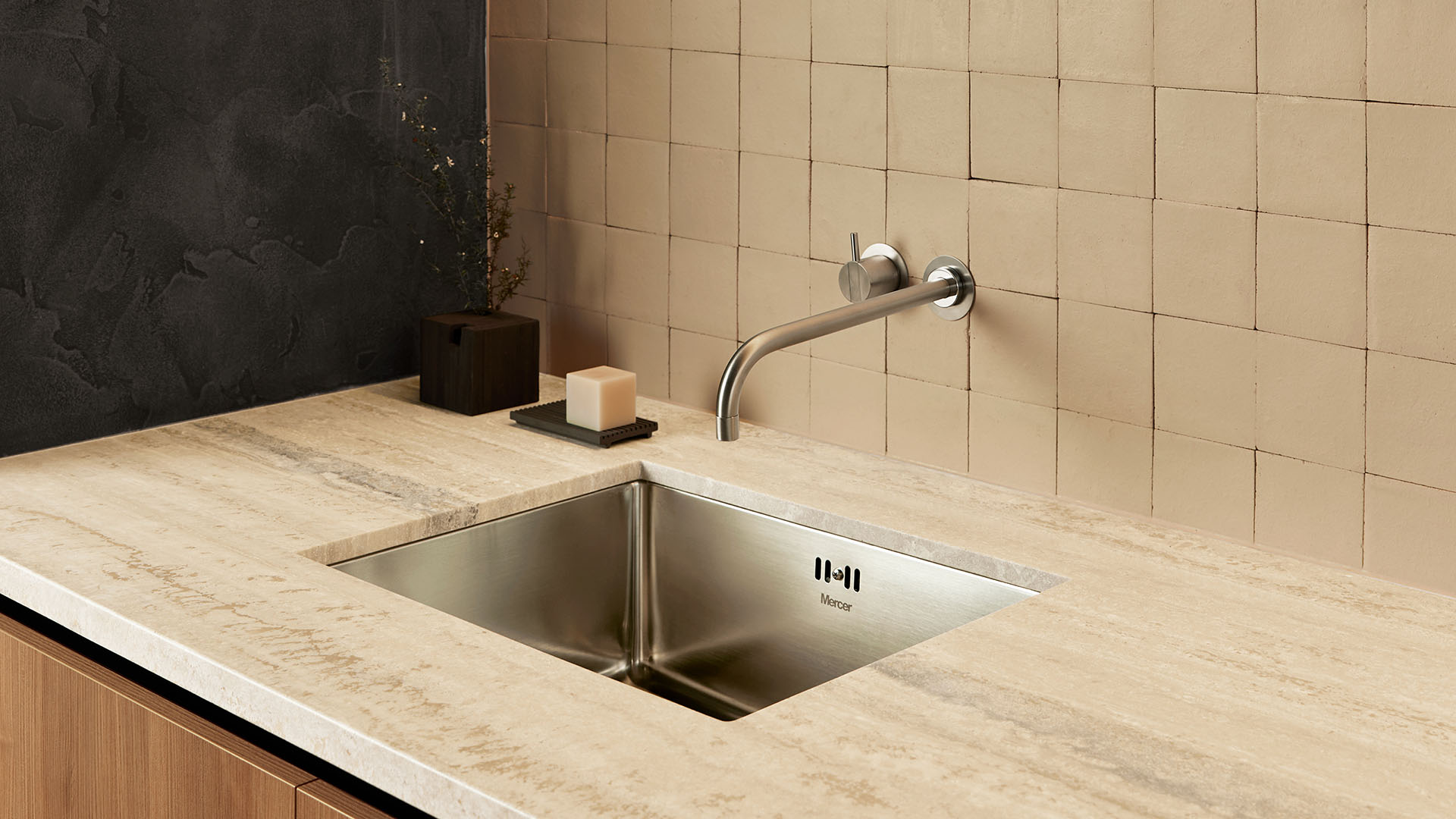 Shot of the Laundry's high-grade aluminum sink