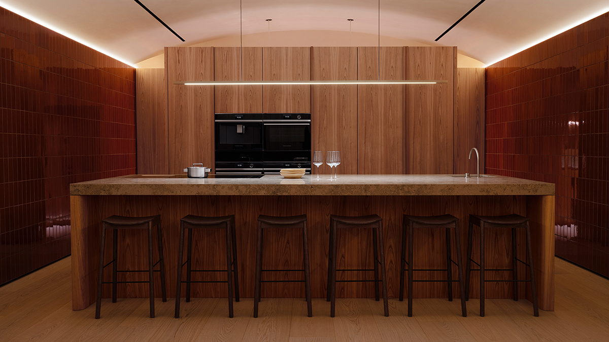 The Contemporary Kitchen, showcasing Integrated Wall Oven Appliances