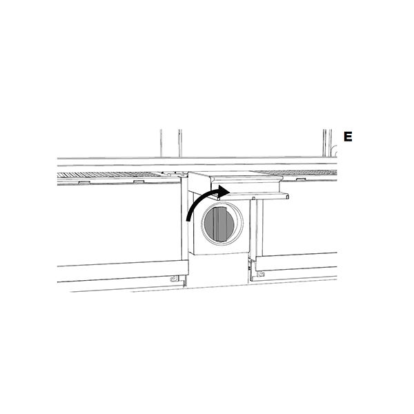 diagram showing an inserted water filter with the hatch open.