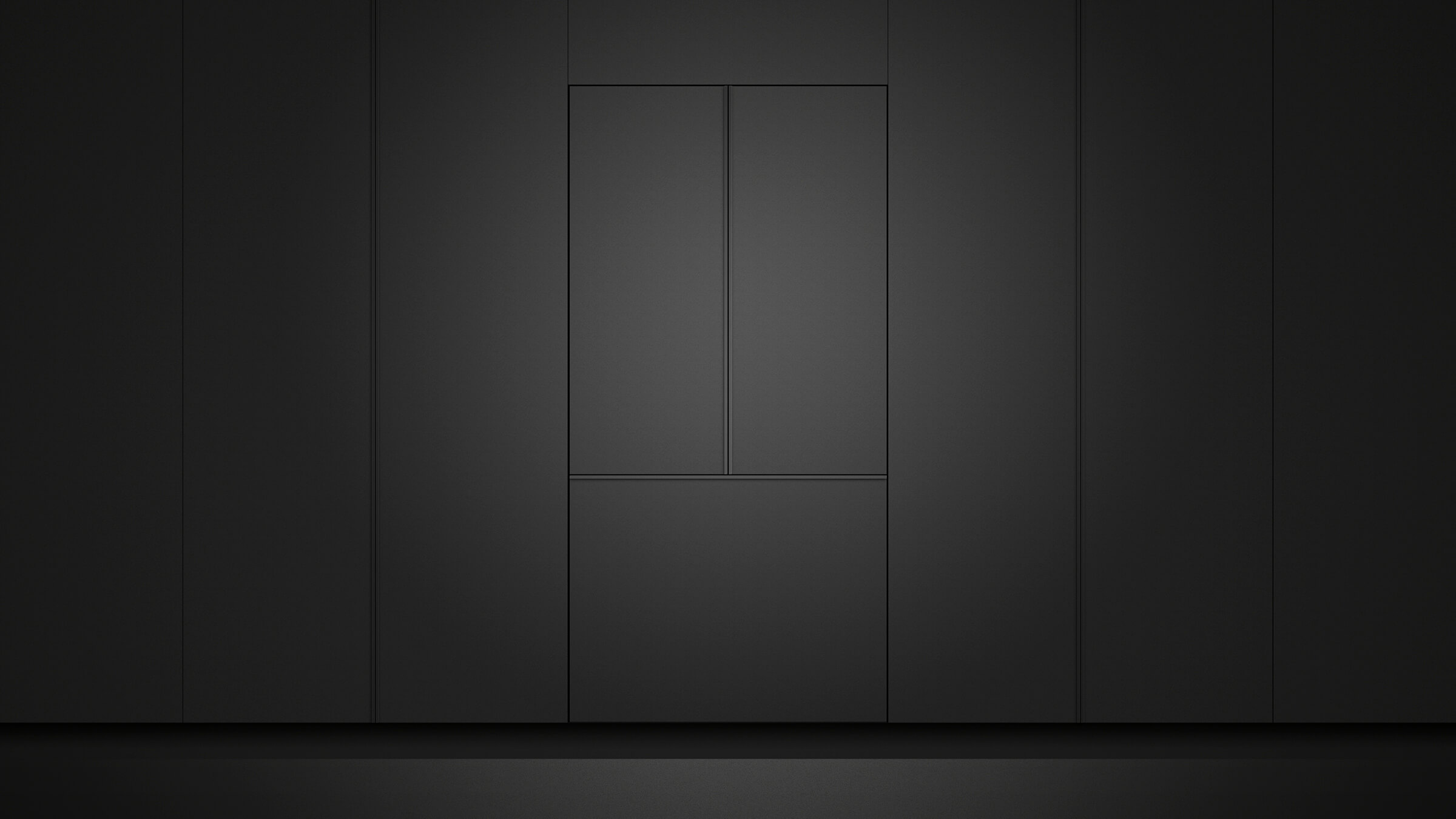 Side-by-side configuration of integrated refrigerator and freezer columns