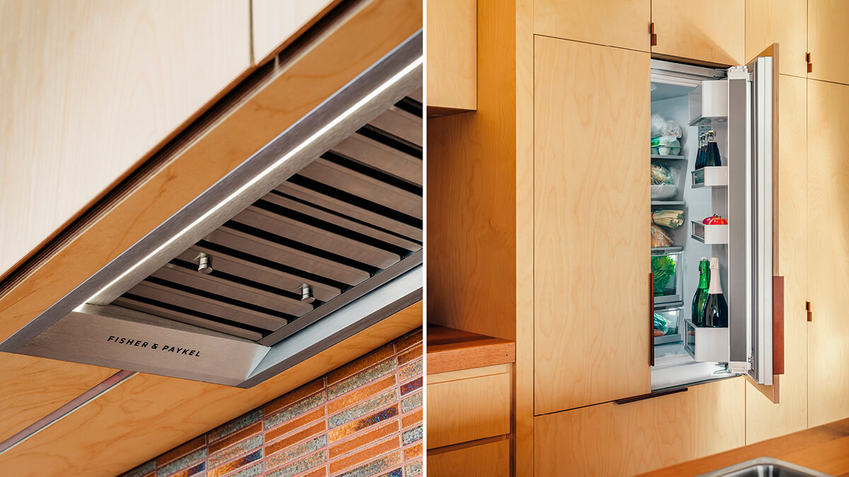 Close up view of kitchen assets inside Coopworth House.