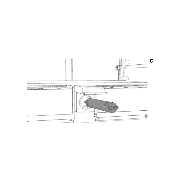 diagram showing water filter being removed from the filter casing