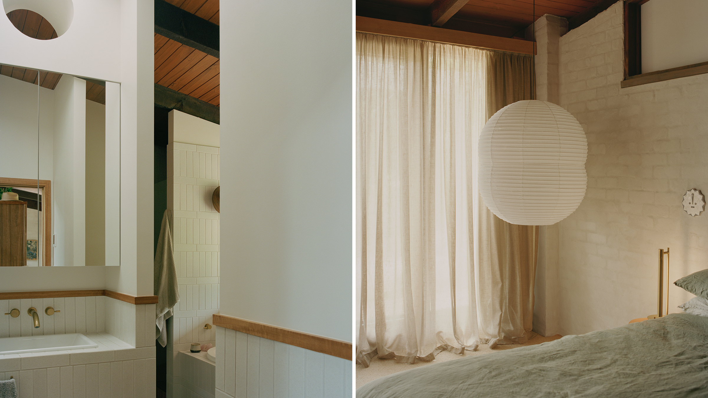 Interior shot of the master bedroom and ensuite bathroom