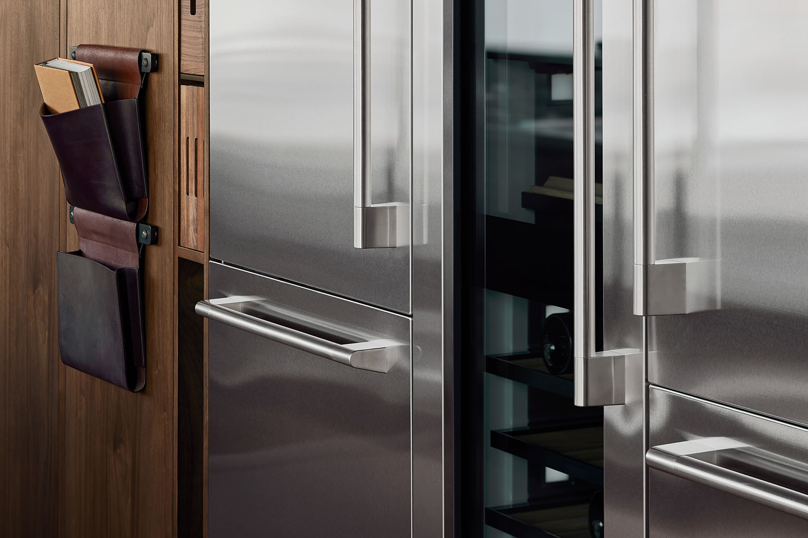 shot of the high-grade stainless-steel refrigerators 