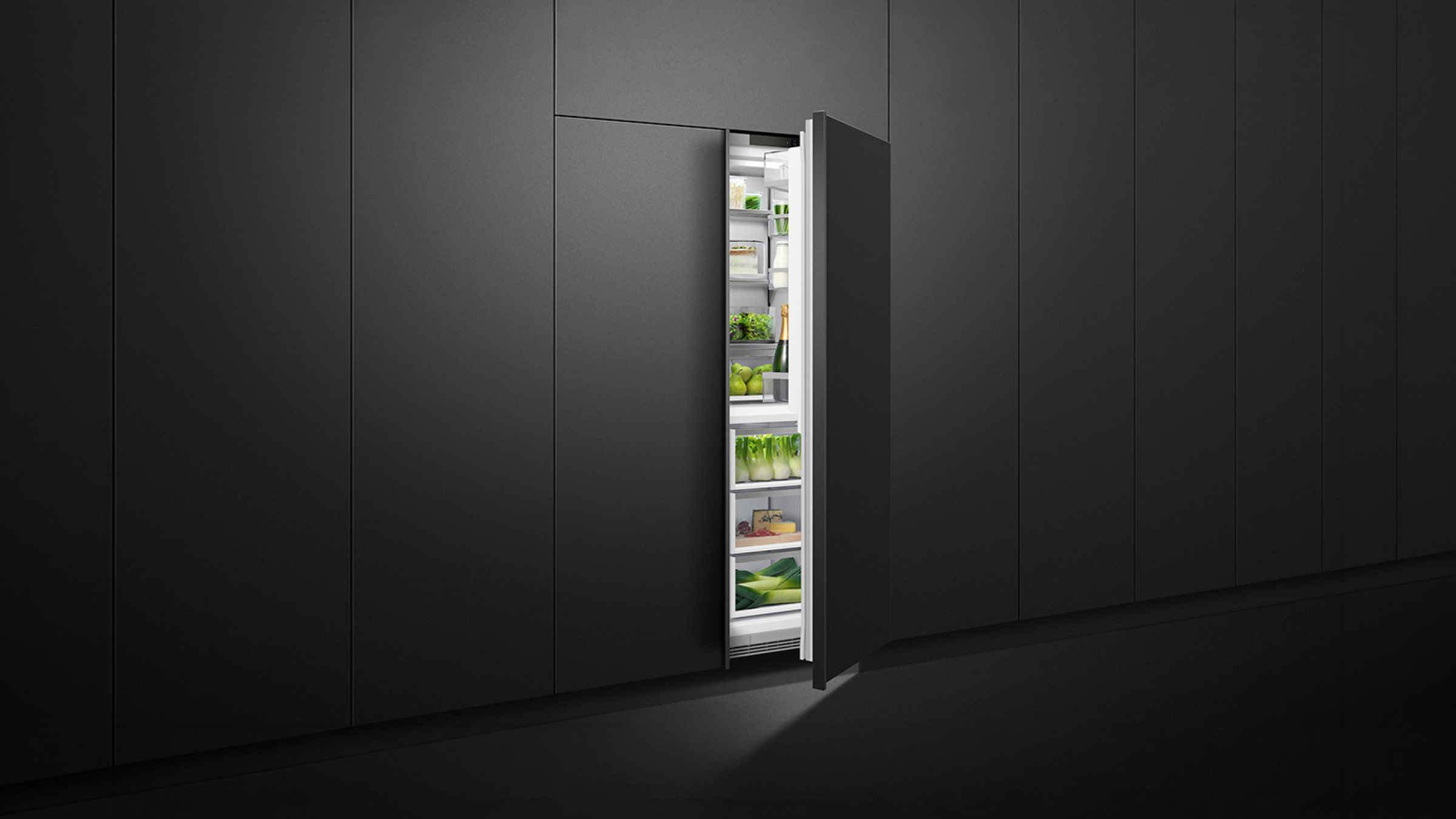 Integrated stainless steel refrigerator insitu