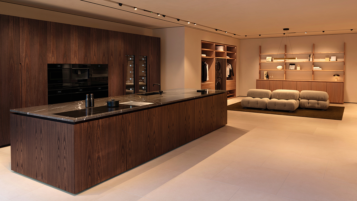 The London Experience Centre Minimal Kitchen, showcasing Integrated Appliances