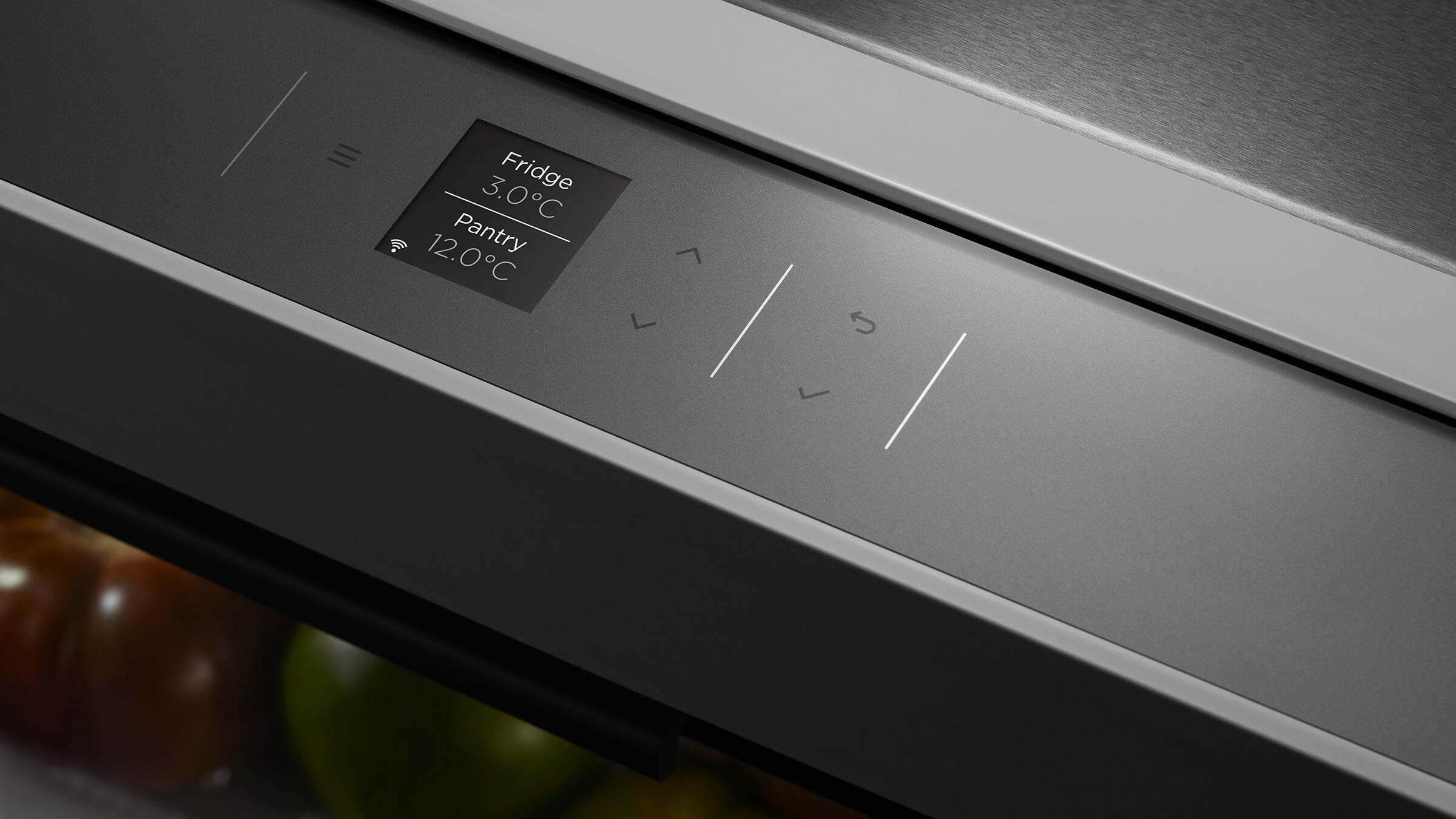 Internal touch interface and LED lighting of an ActiveSmart refrigerator