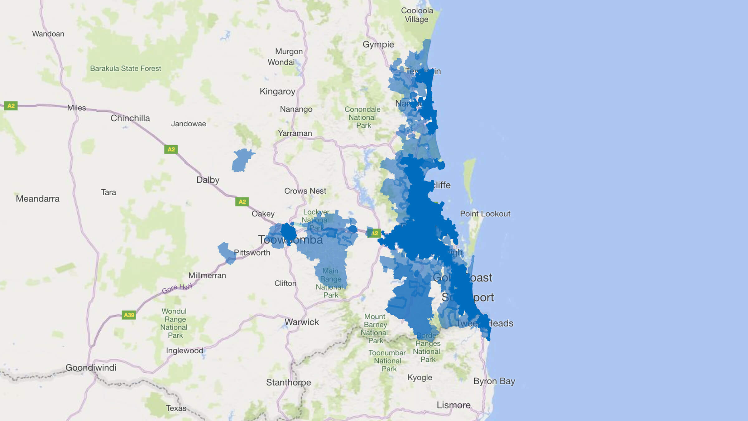 New South Wales delivery map