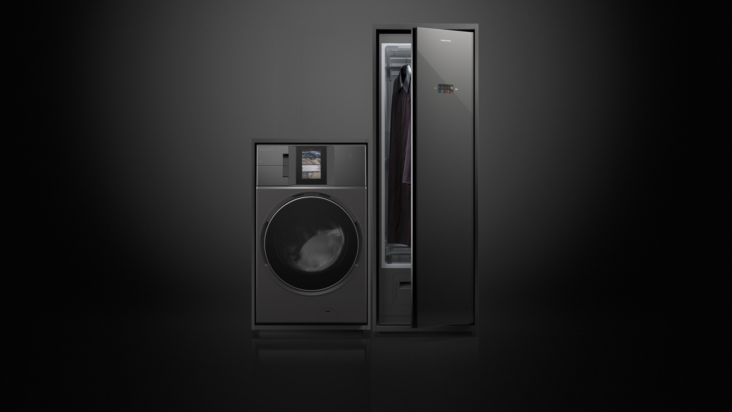 Fisher and Paykel combi washer-dryer and fabric care cabinet