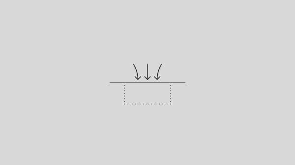 Downdraft Range Hood Icon.