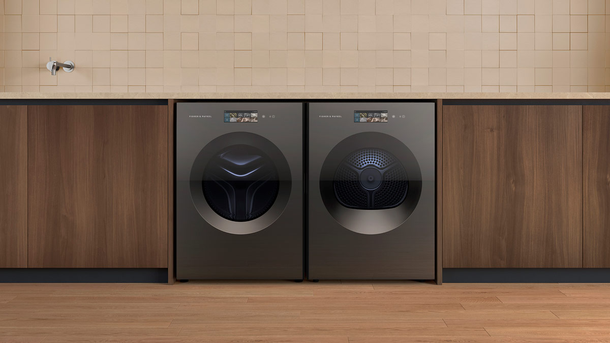 Fisher and Paykel Minimal style washer and dryer pair in white