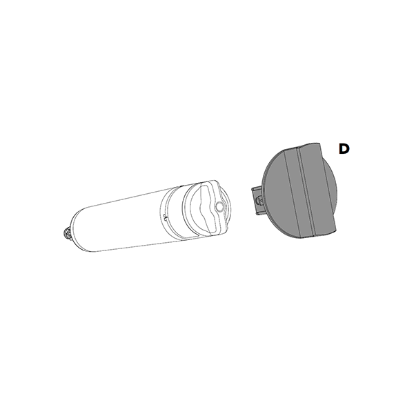 diagram showing a water filter with the tool detached.