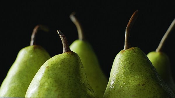 Close up of five pears