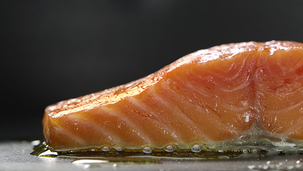 Close up of cooked salmon