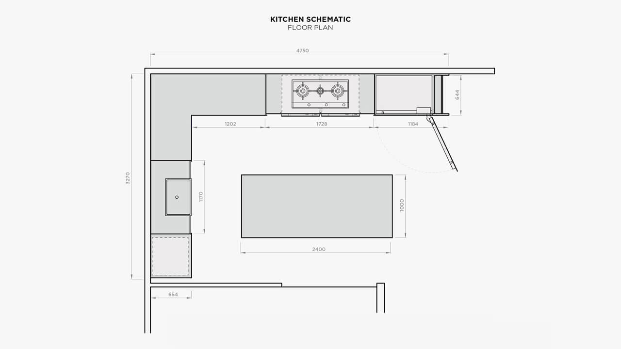 Carole Whiting's Kitchen Schematic Floor Plans.