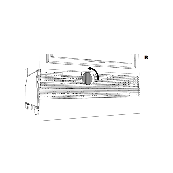 diagram showing the water filter tool rotating.