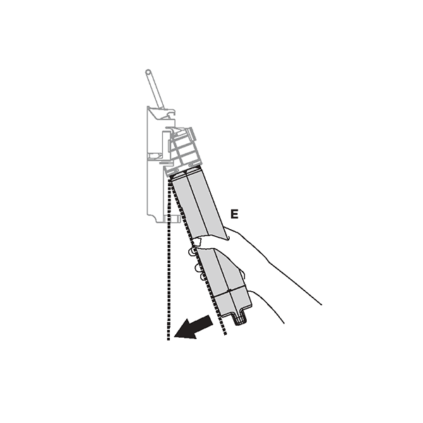 diagram showing how to attach a water filter to the filter head