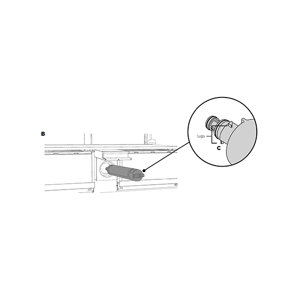 diagram showing the alignment of a water filter to a filter head