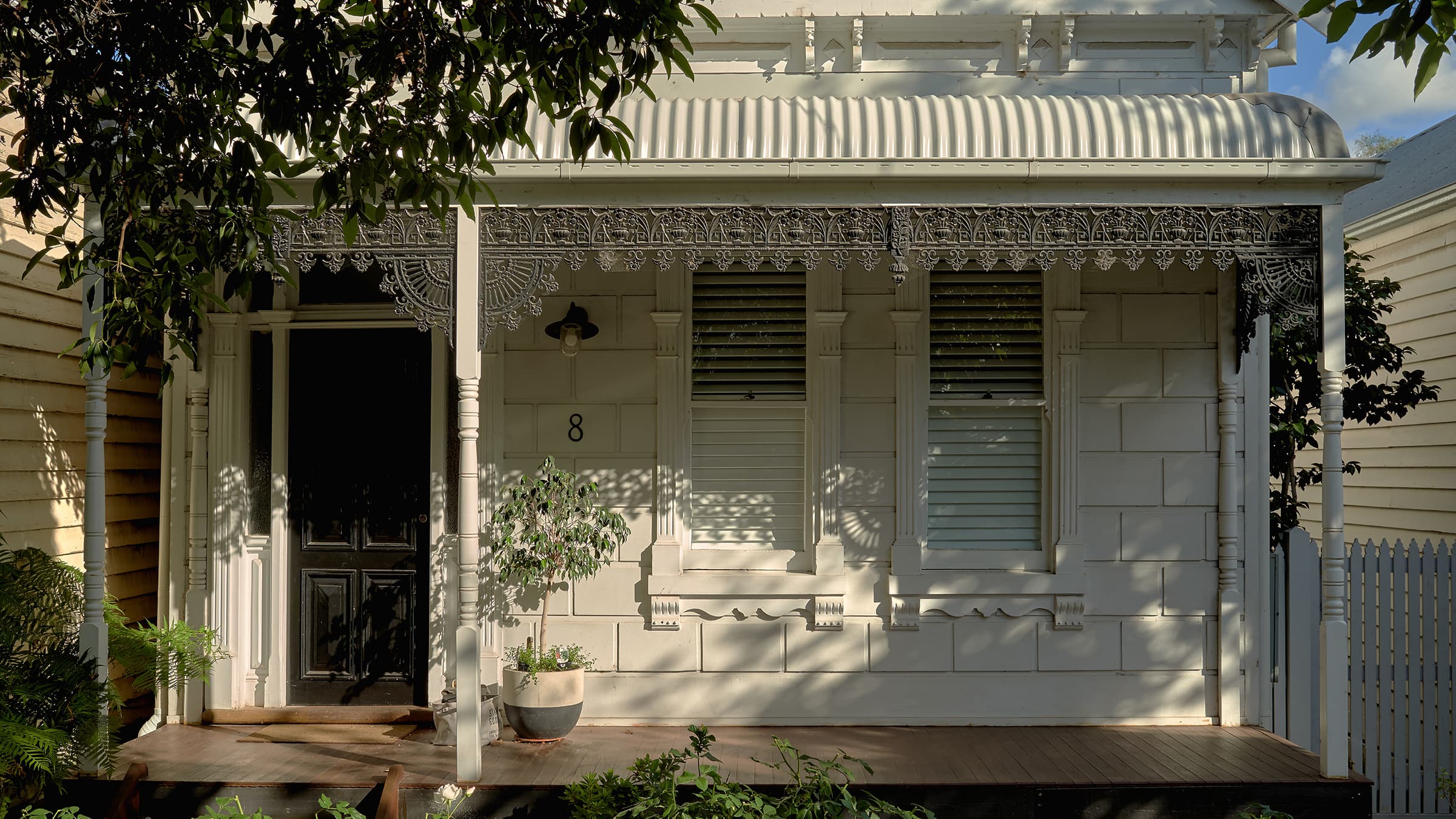 Outside shot of the front of Bianco House