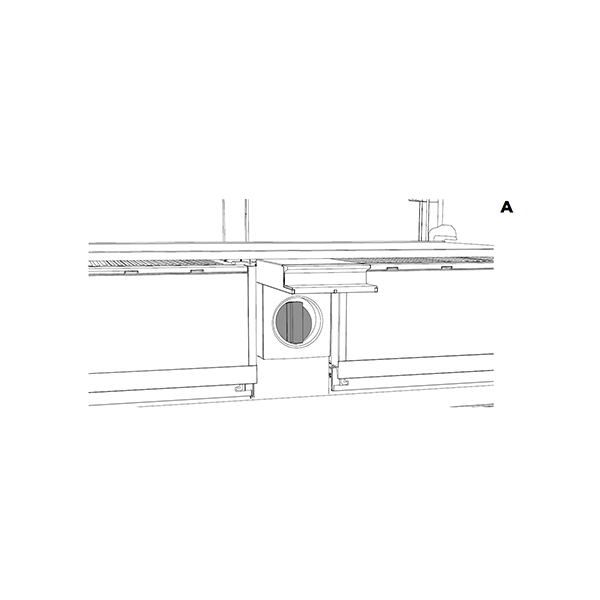 diagram showing the location of the water filter hatch.