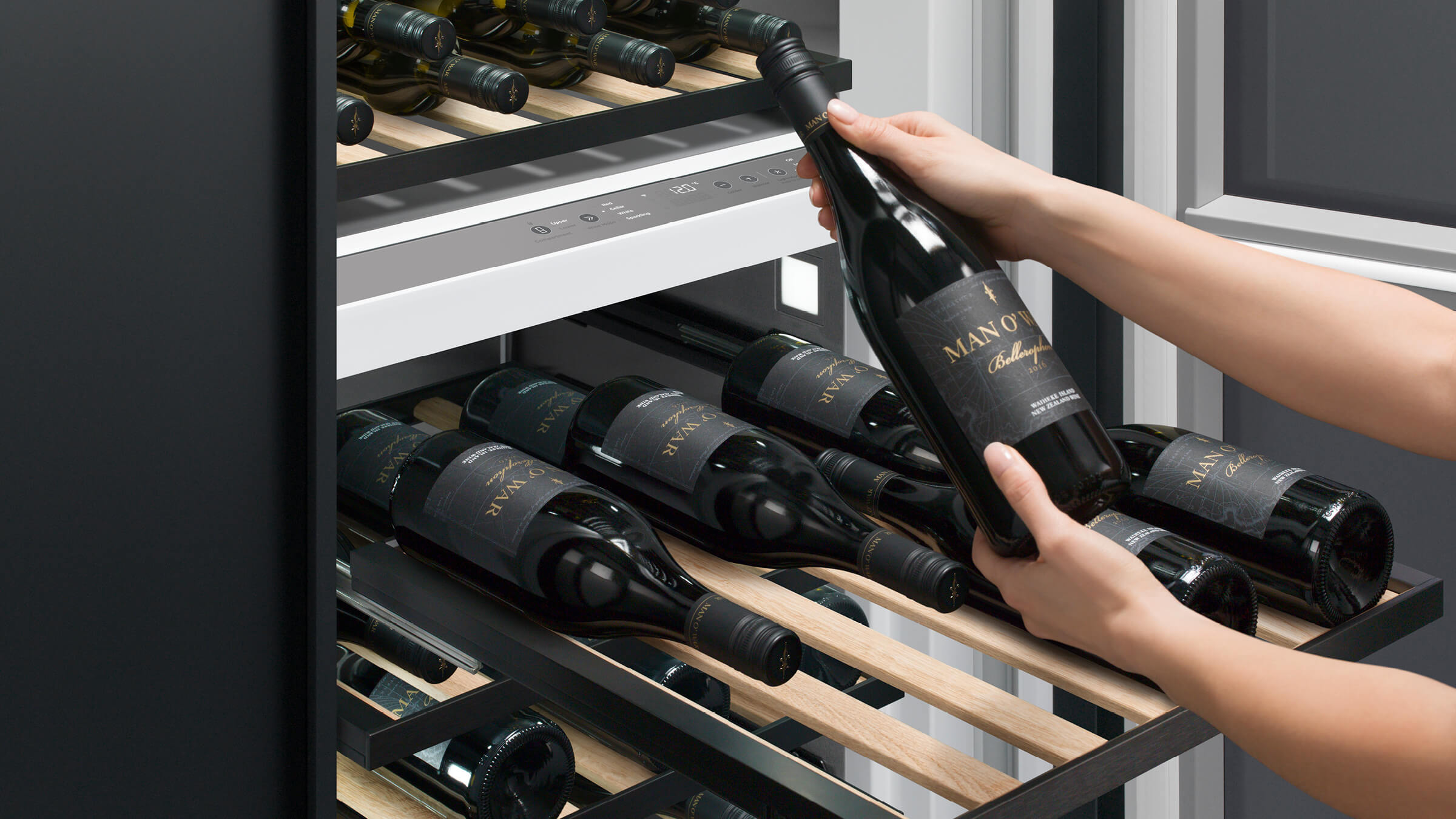 Precision runners engineered for smooth movement of wine shelves