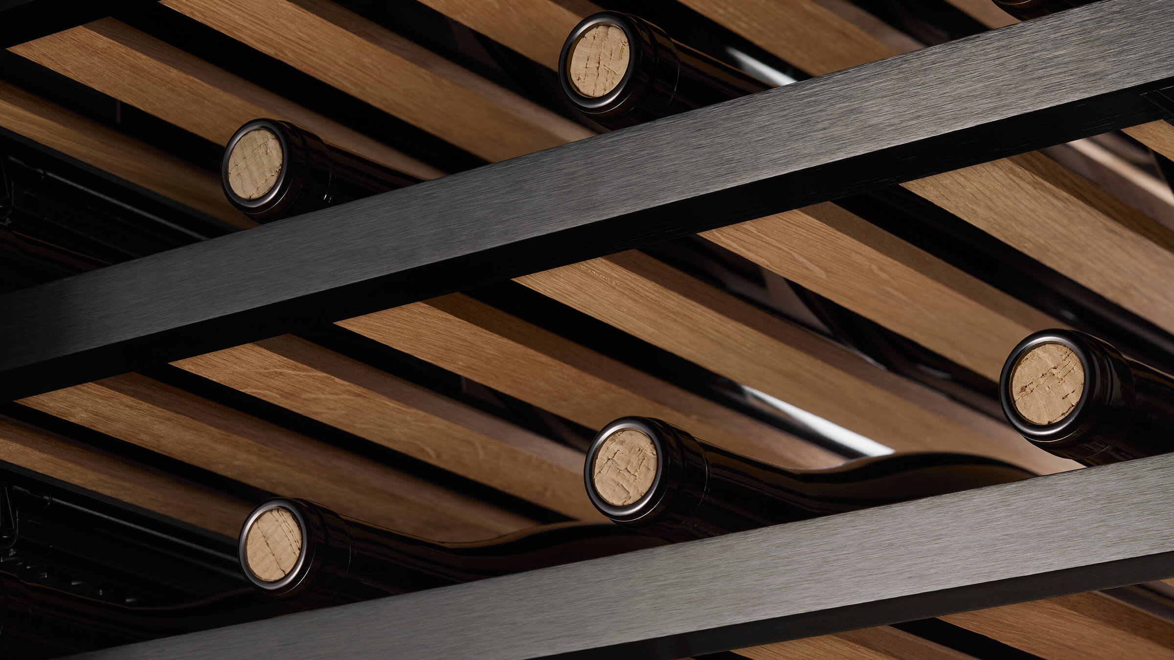 A close-up view of the award-winning Undercounter Wine and Beverage Refrigerator