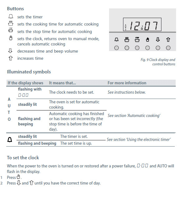 Oven Clock Instructions 2
