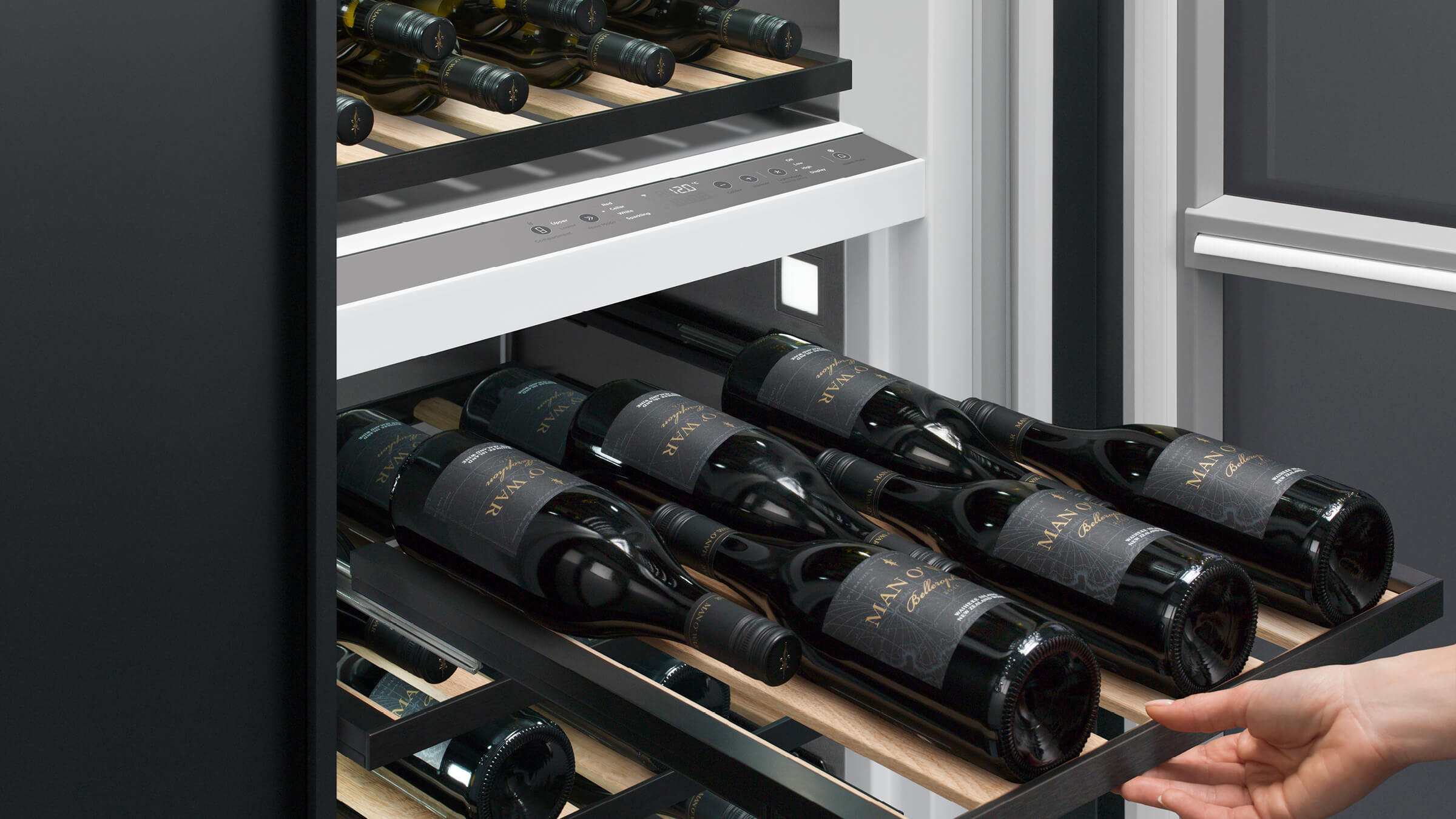 Vibration-reducing compressor and materials protecting wine flavour