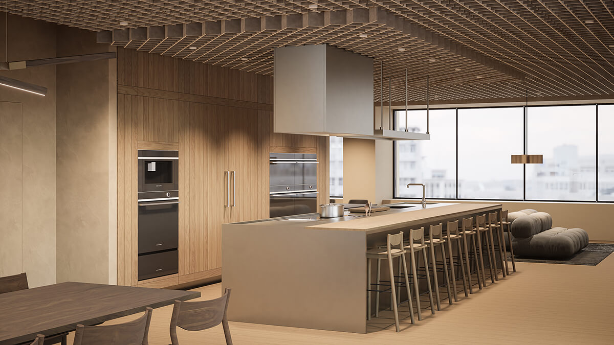 The contemporary kitchen