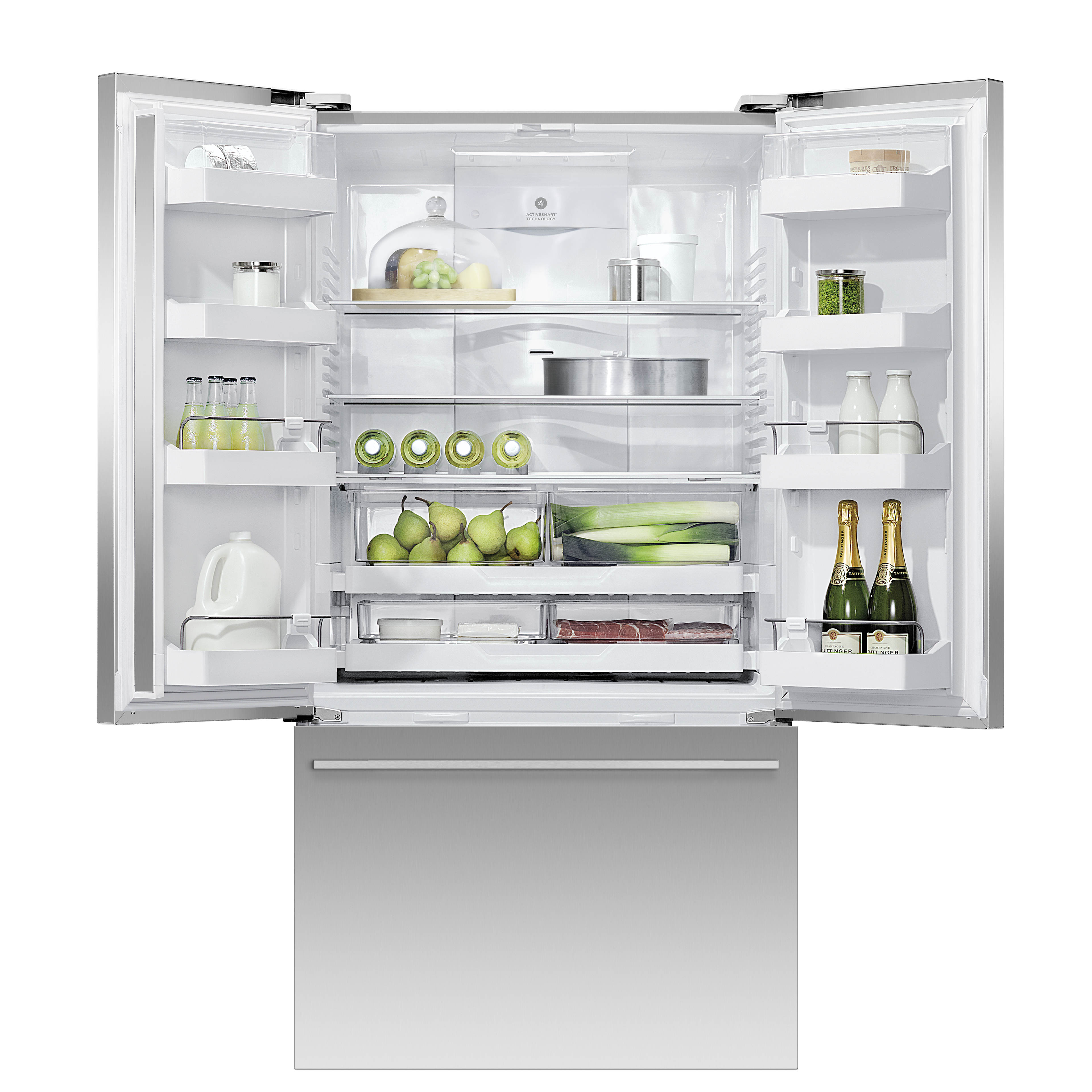 Fisher and Paykel Freestanding French Door Refrigerator Freezer, 36", 20.1 cu ft, Ice