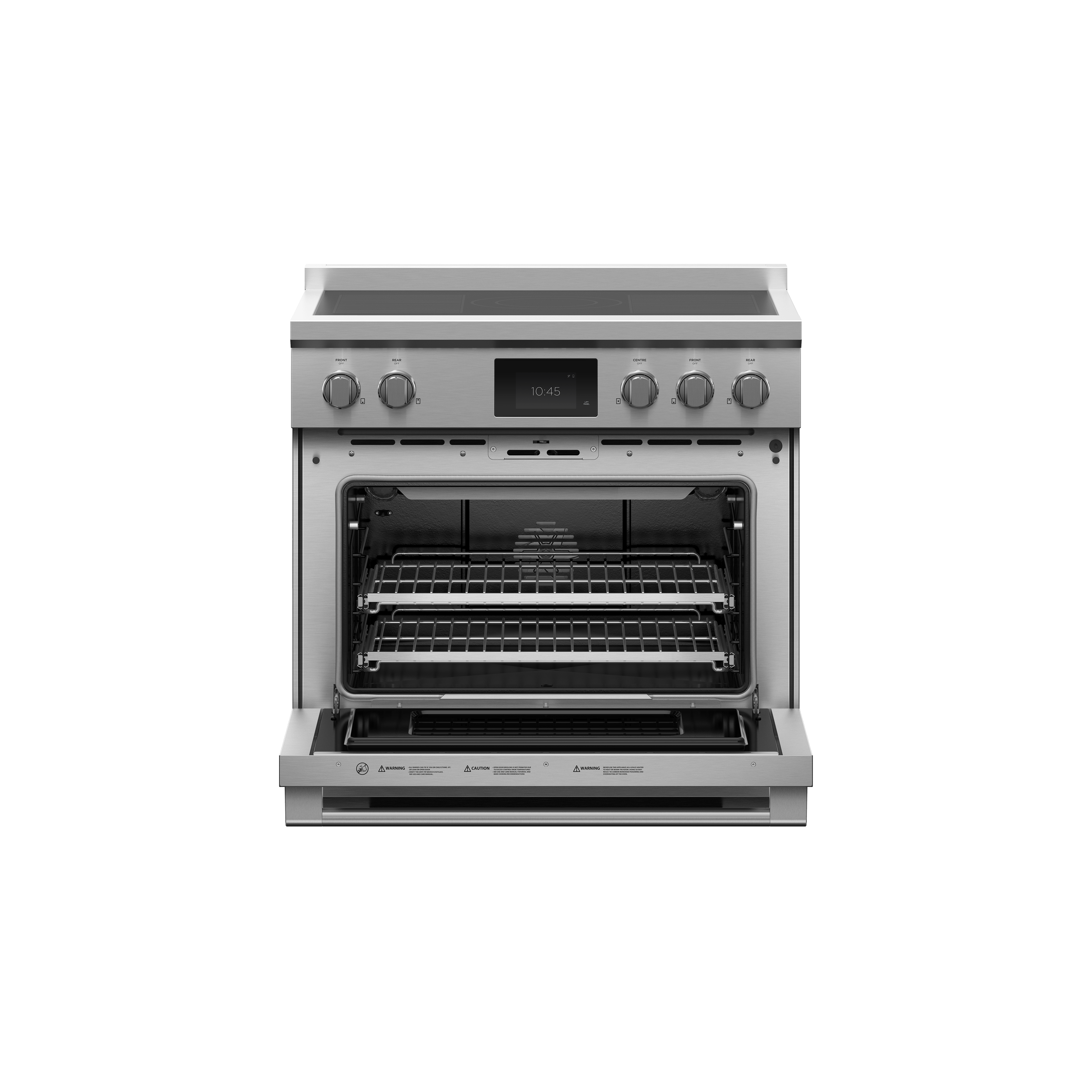 Fisher and Paykel Induction Range, 36", 5 Zones with SmartZone, Self-cleaning