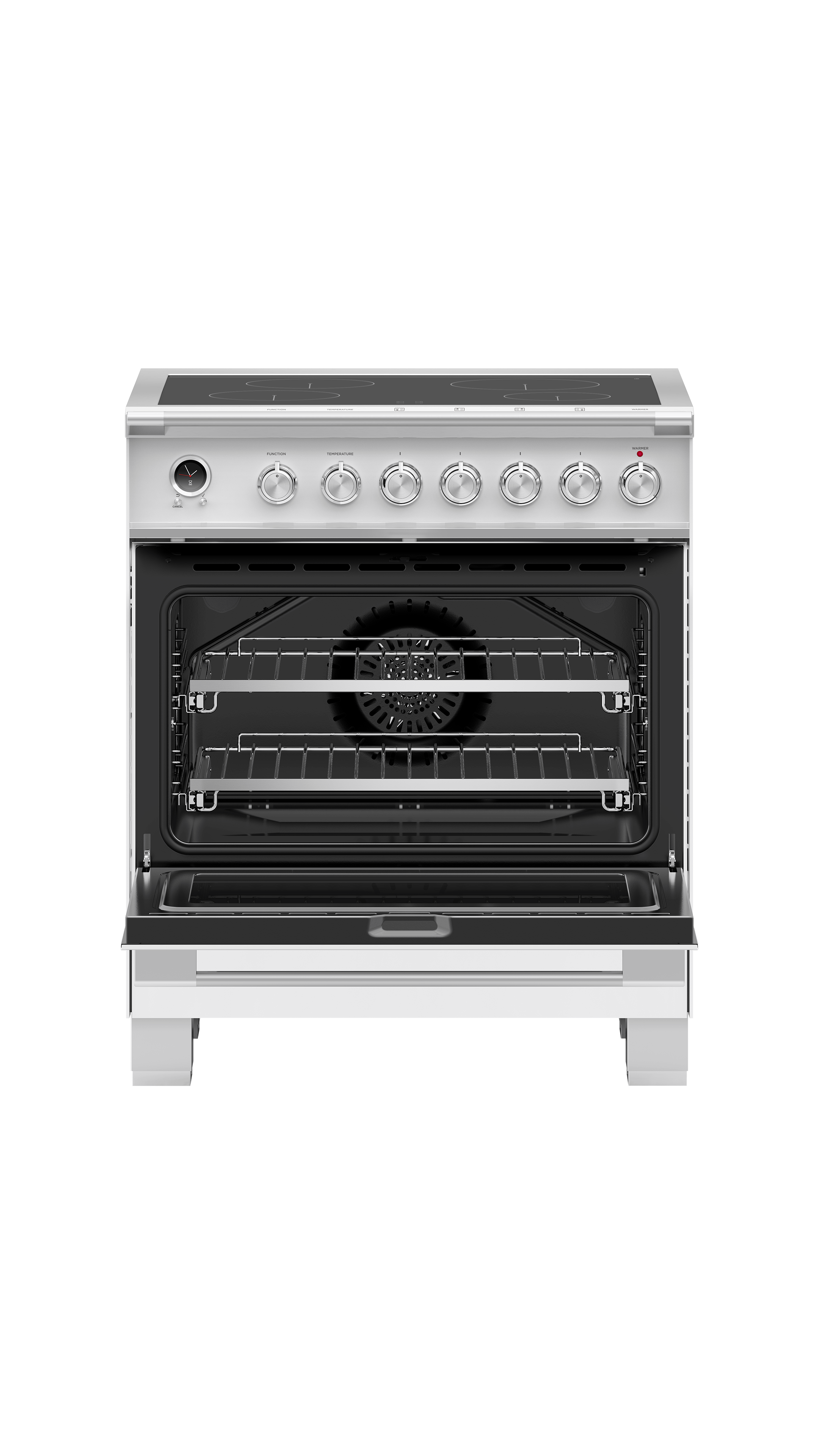 Fisher and Paykel Induction Range, 30", 4 Zones, Self-cleaning