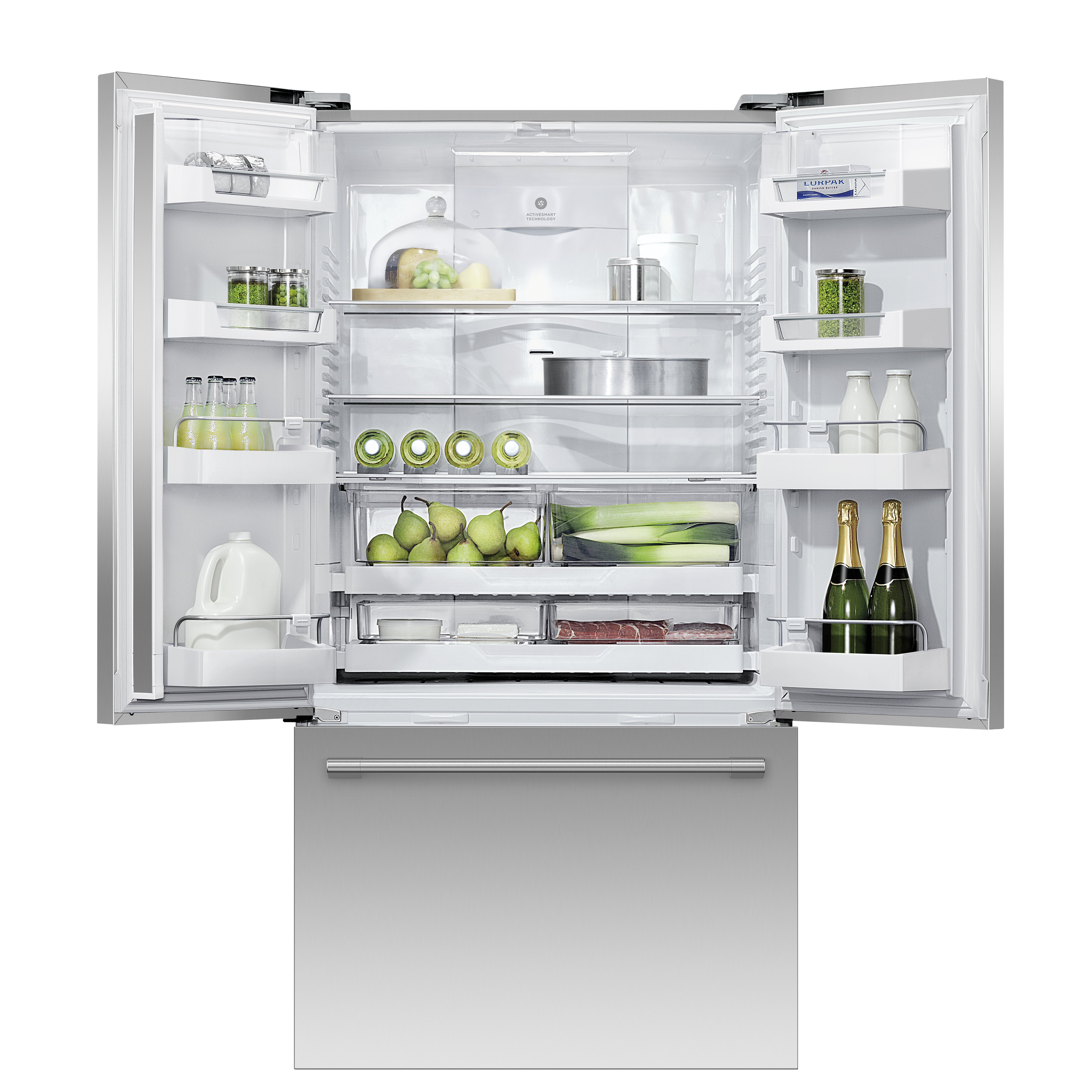 Fisher and Paykel Freestanding French Door Refrigerator Freezer, 36", 20.1 cu ft, Ice & Water