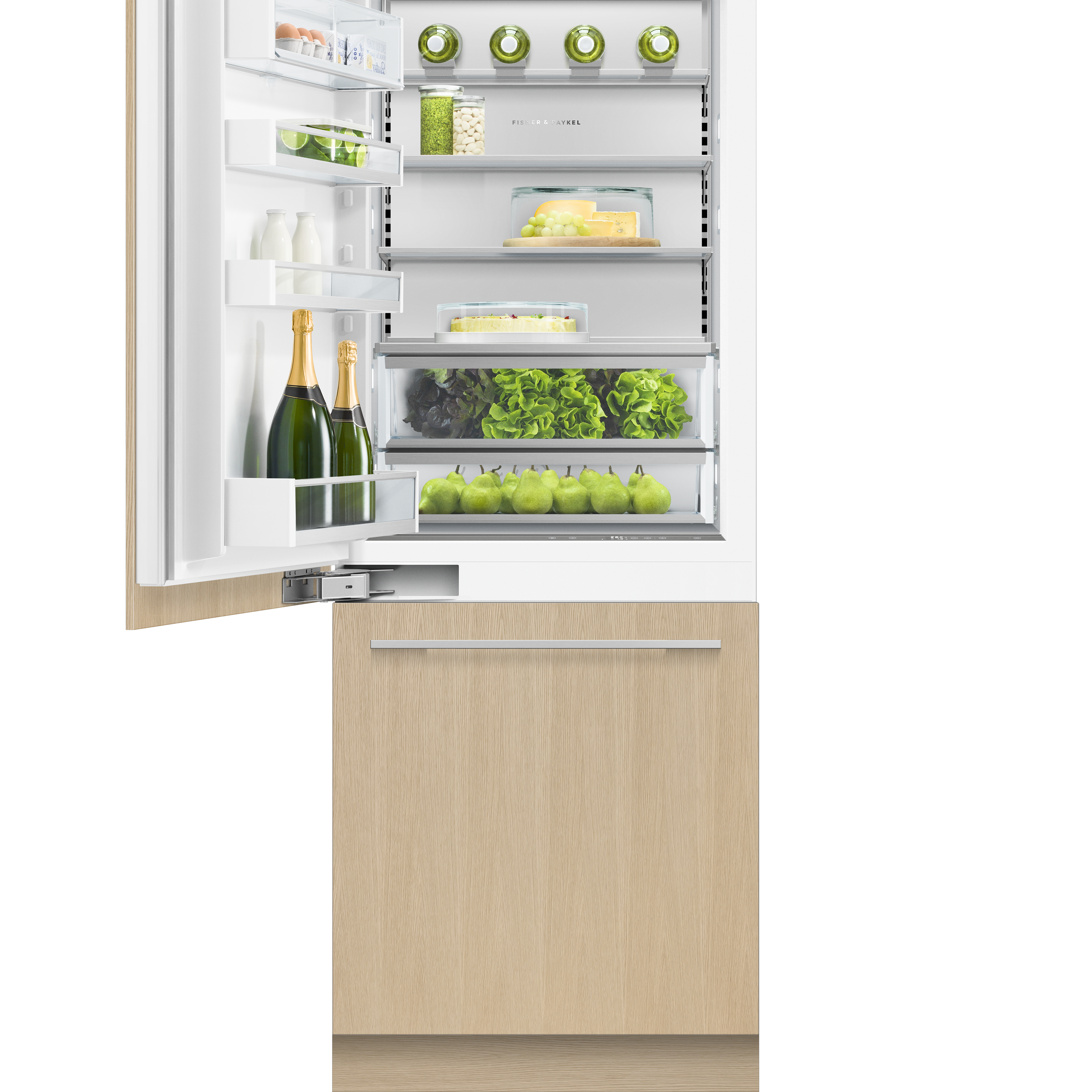 Model: RS3084WLU1 | Fisher and Paykel Integrated Refrigerator Freezer, 30", Ice & Water