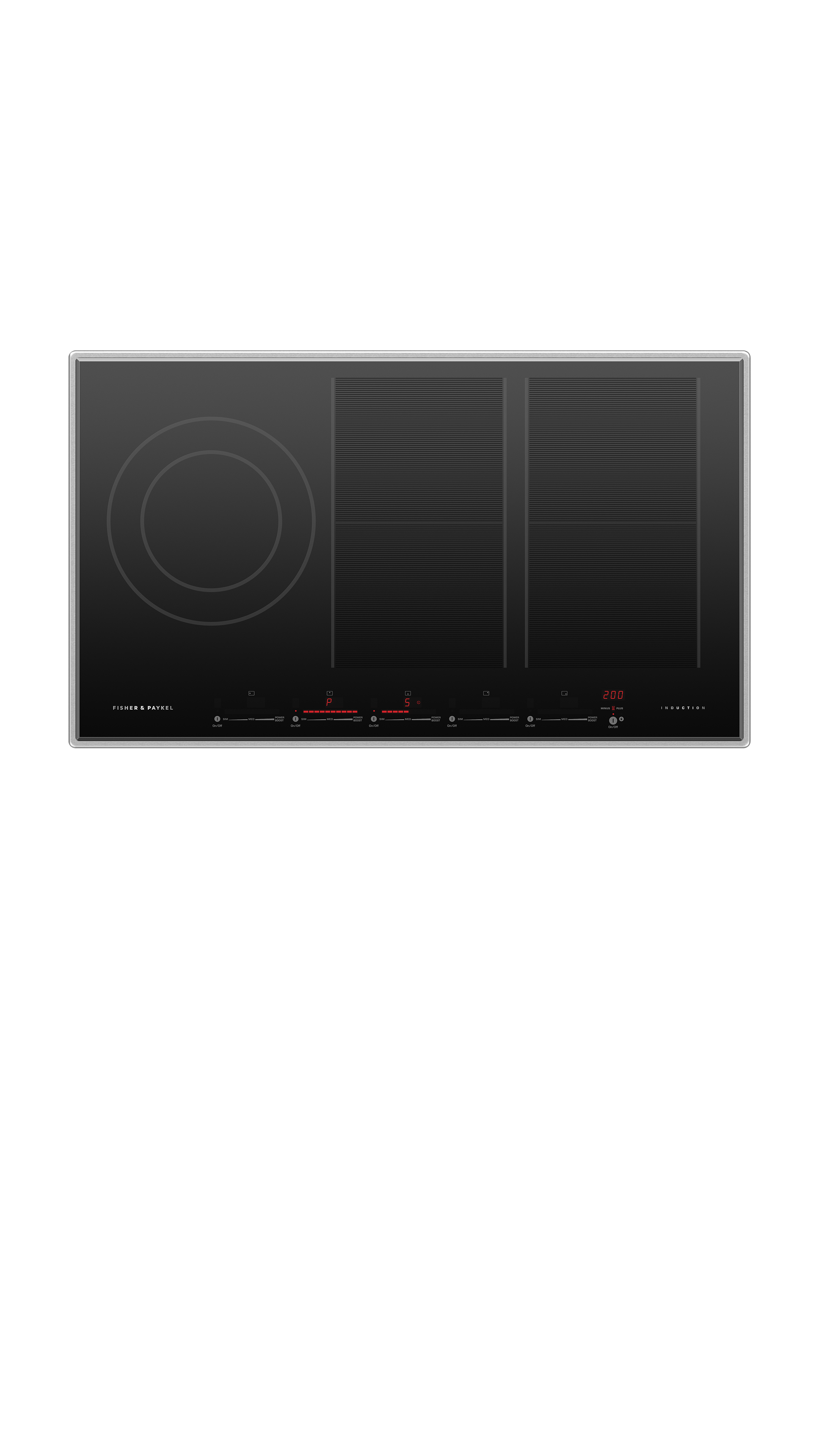 Fisher and Paykel Induction Cooktop, 36", 5 Zones with SmartZone