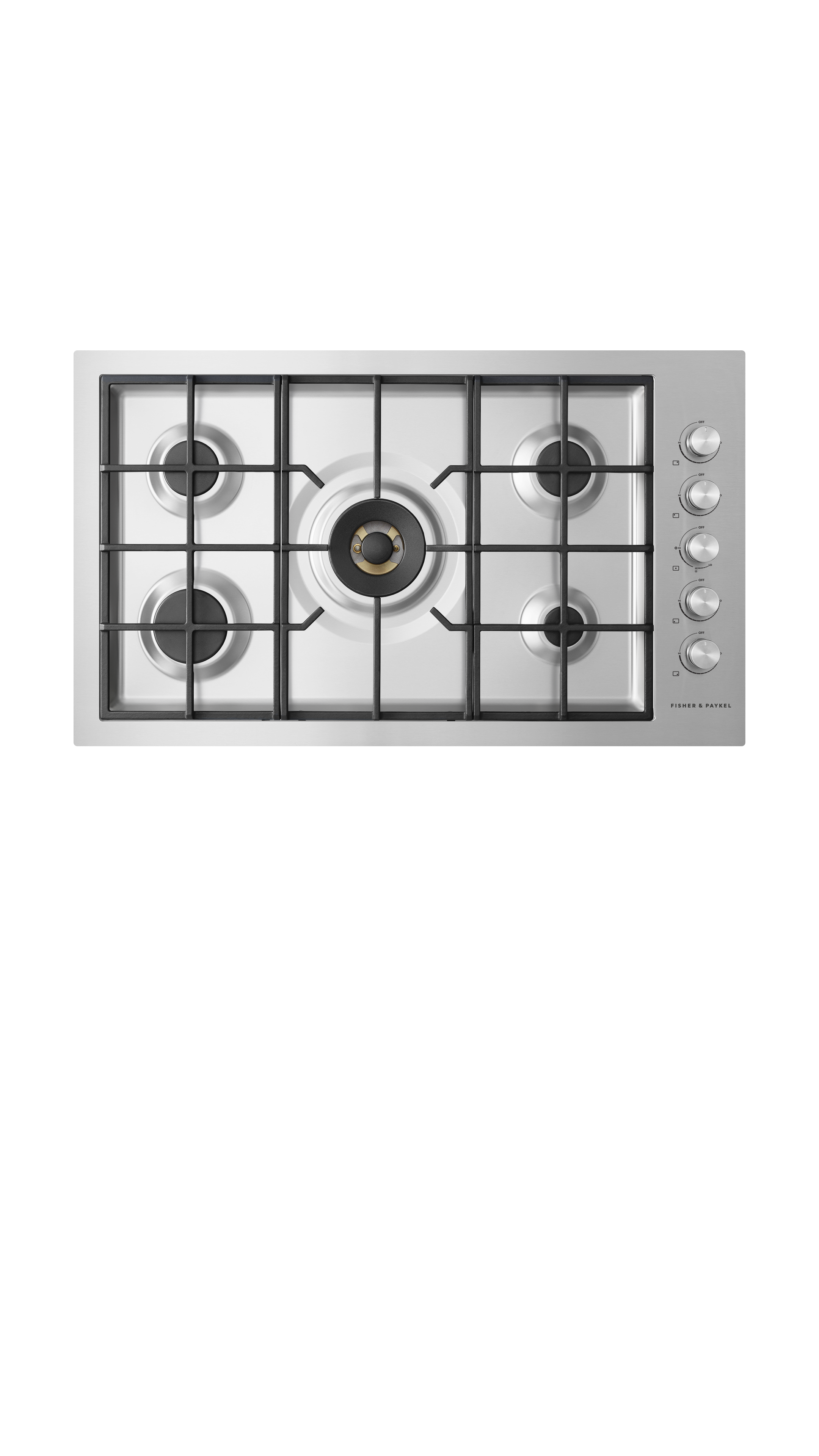 Fisher and Paykel Gas on Steel Cooktop, 36", Flush Fit, LPG