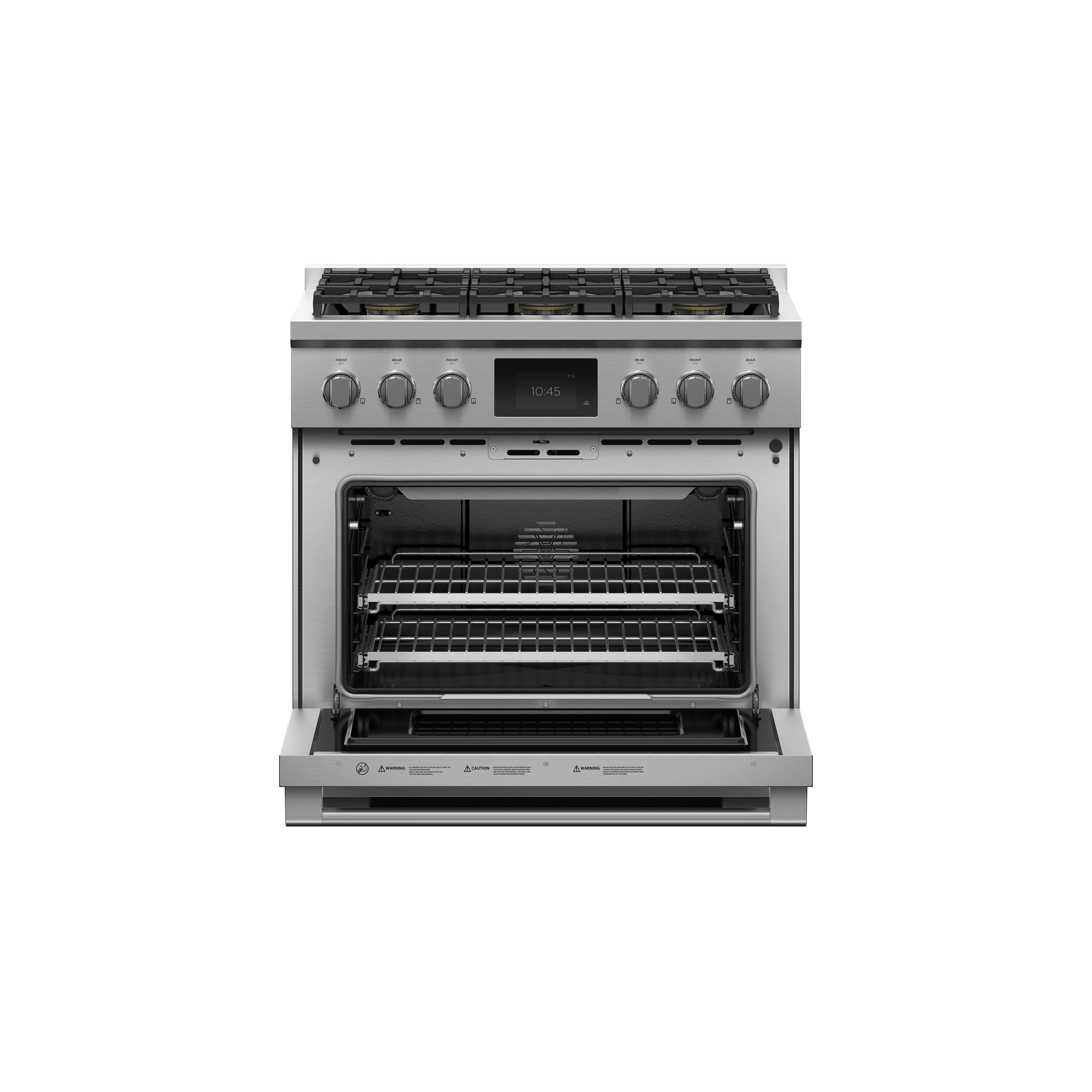 Fisher and Paykel Dual Fuel Range, 36", 6 Burners, Self-cleaning