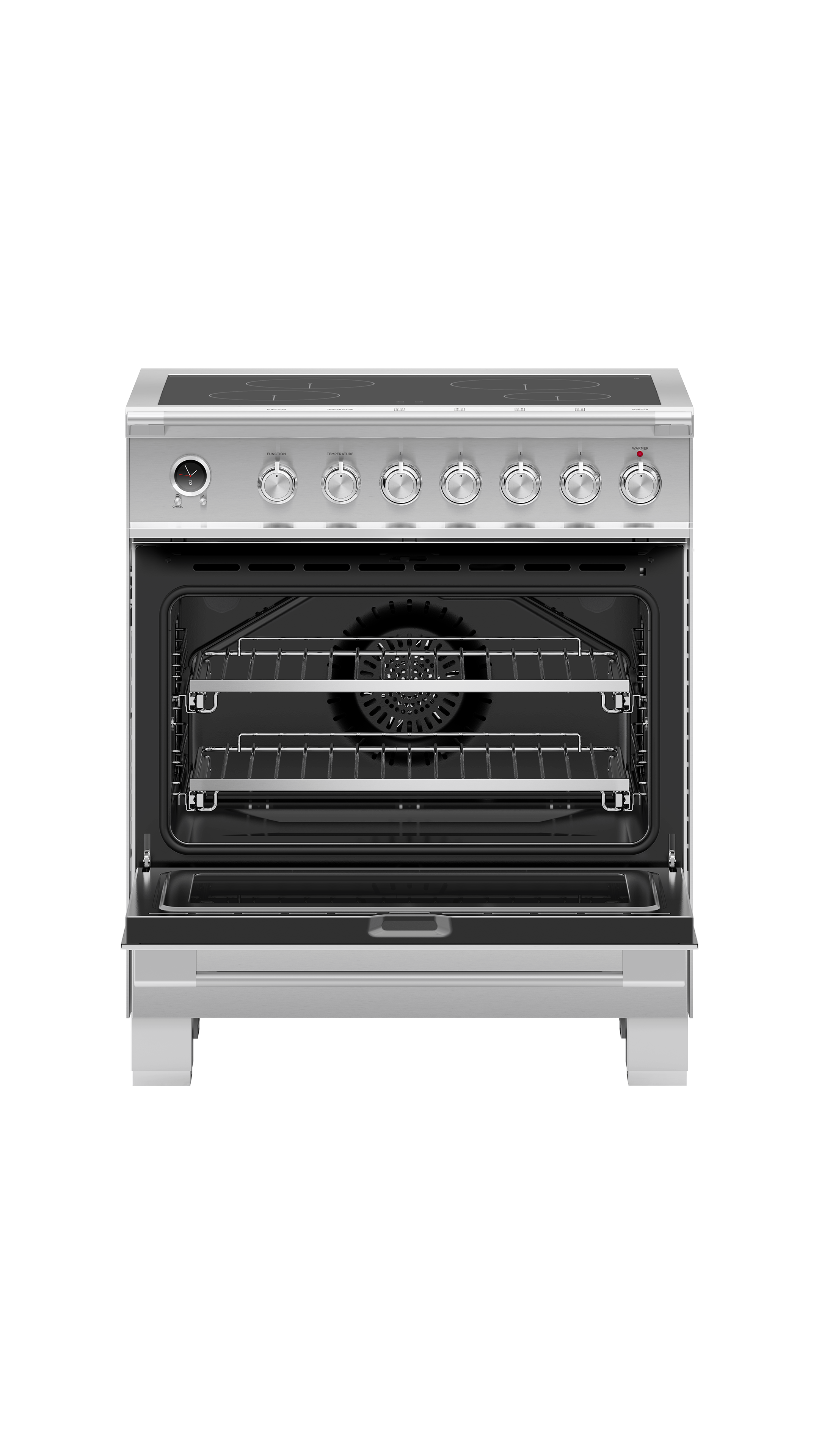 Fisher and Paykel Induction Range, 30", 4 Zones, Self-cleaning